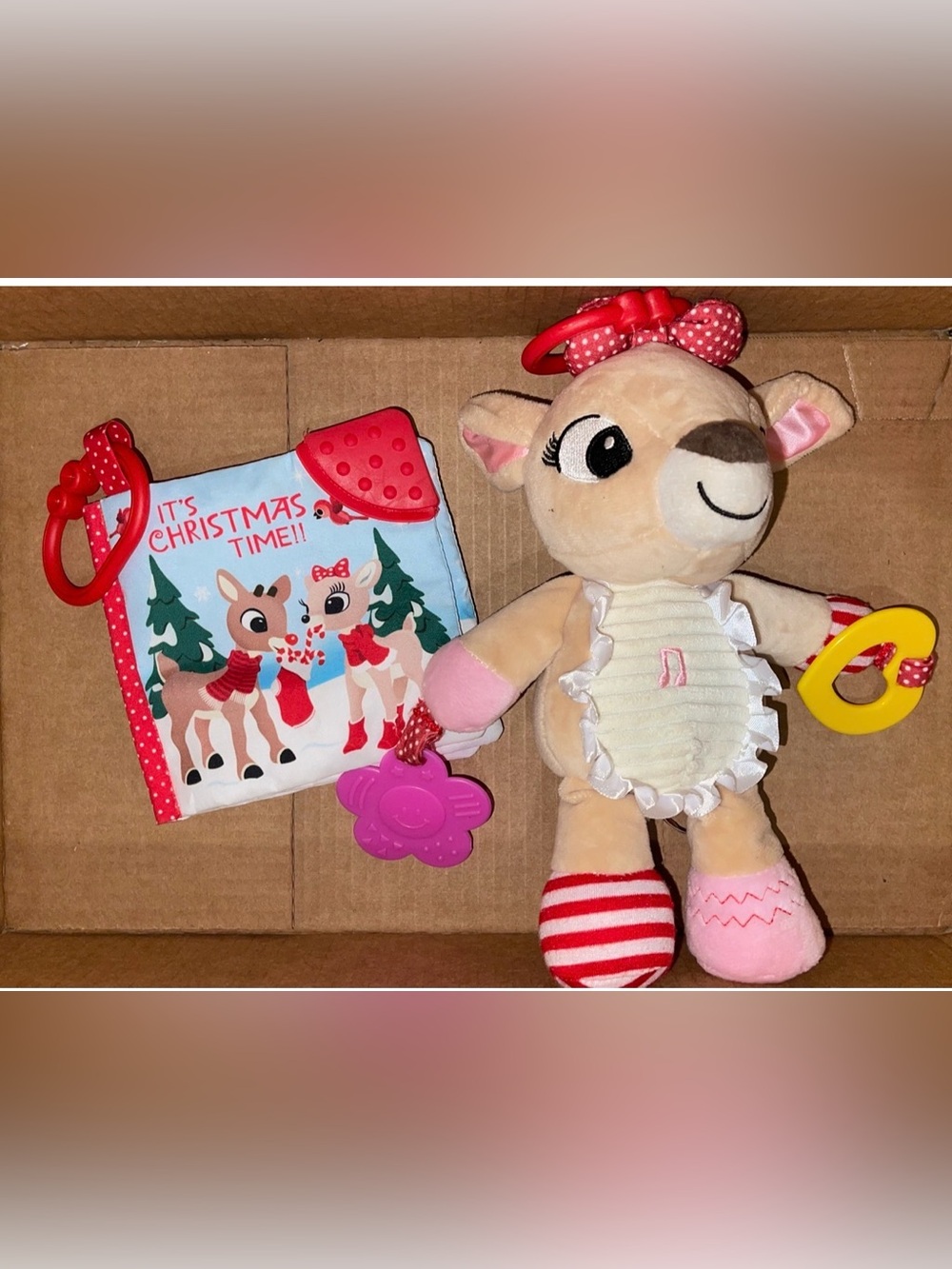 Rudolph The Red-Nosed Reindeer Teether Musical Toy & Book